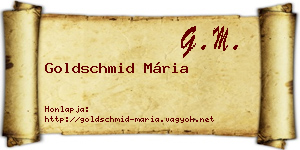 Goldschmid Mária névjegykártya